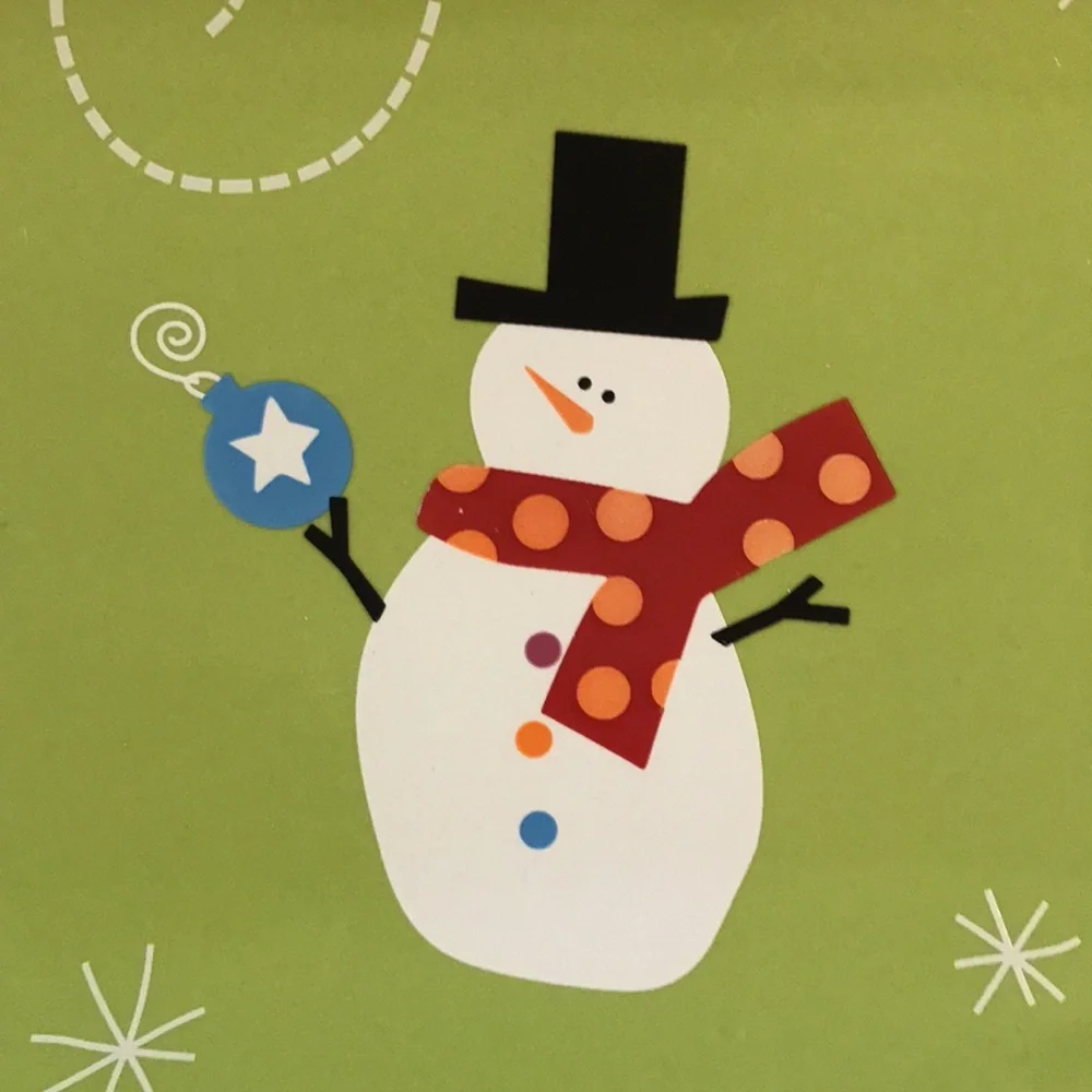 NWT snowman rectangular plate bright green for aperitifs cheese crackers fruit